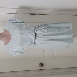 Caution to the Wind, Size Unknown Seafoam / Sage Green & White Modern Dress